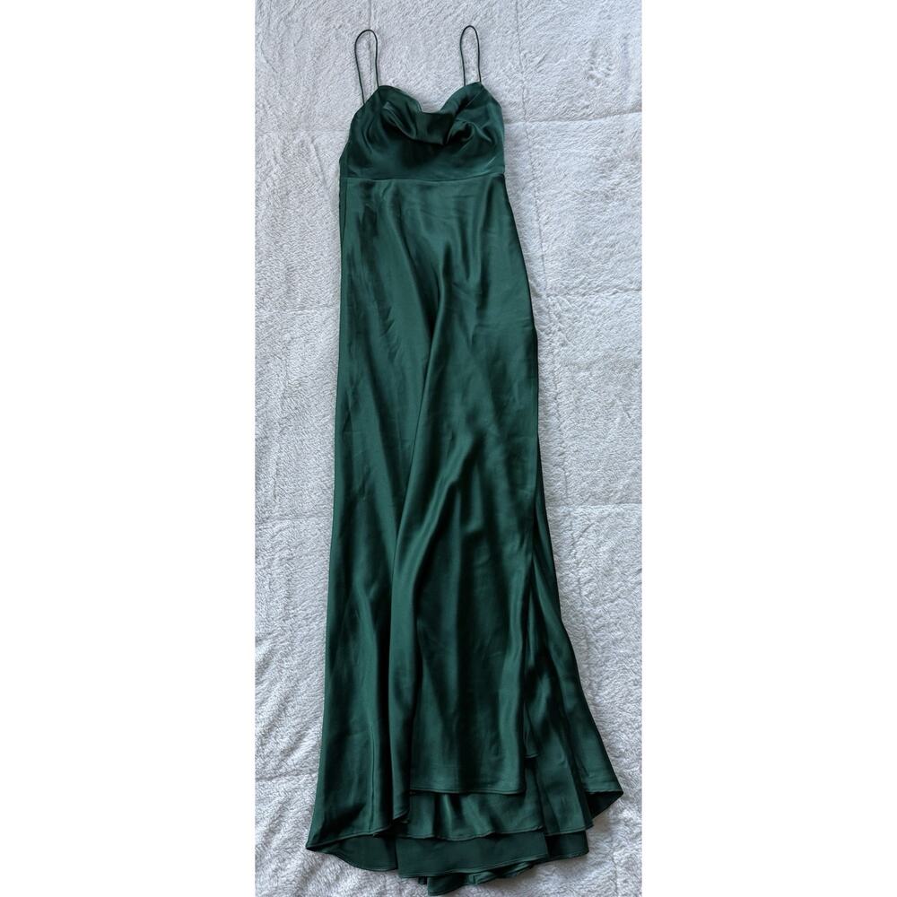 Fame and Partners Women’s Rosabel Cowl Neck Spaghetti Strap Dress Green Size 2